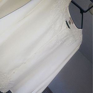 White embroidered button up blouse